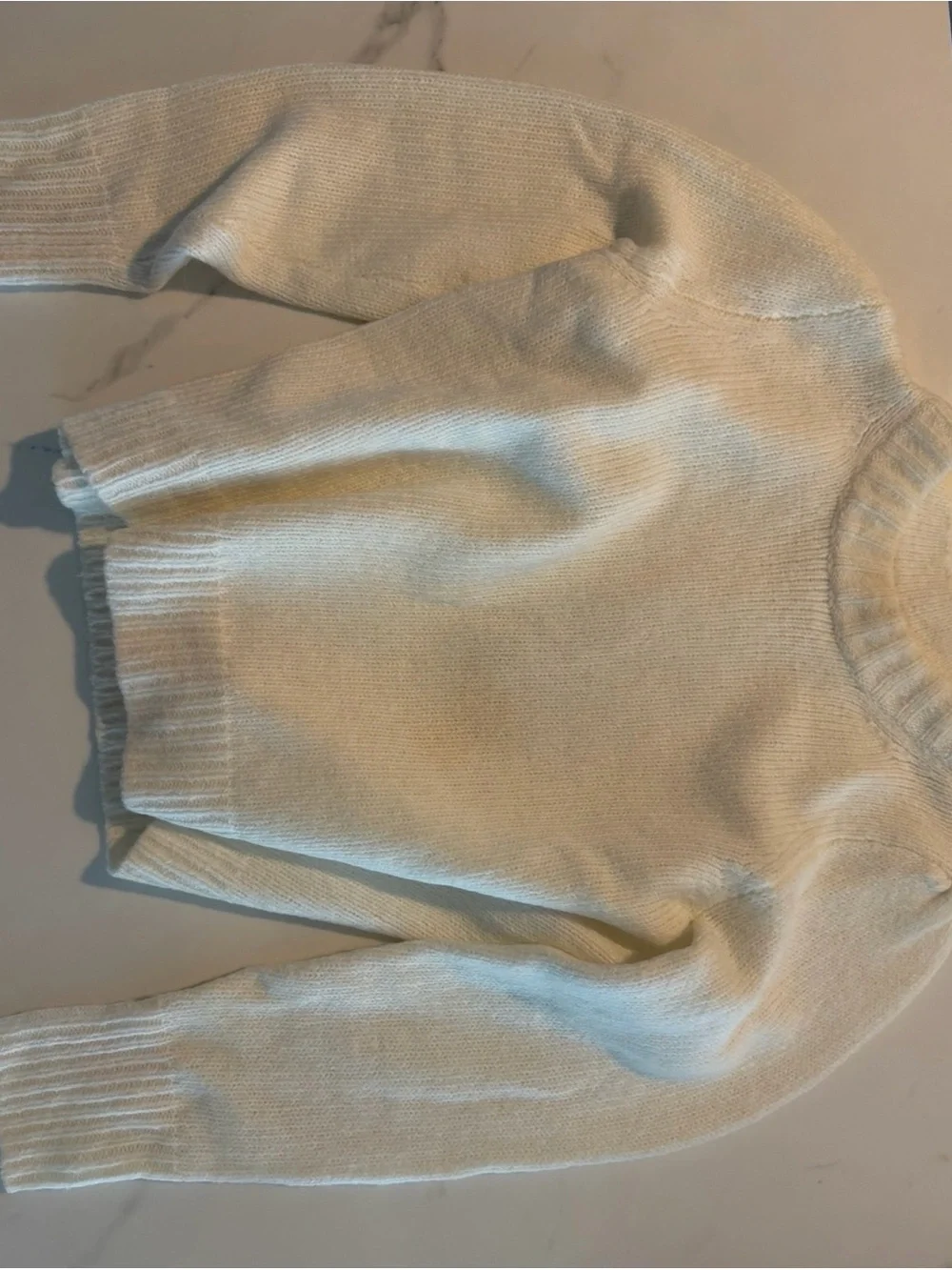 J. Crew Ivory Knit Crewneck Sweater